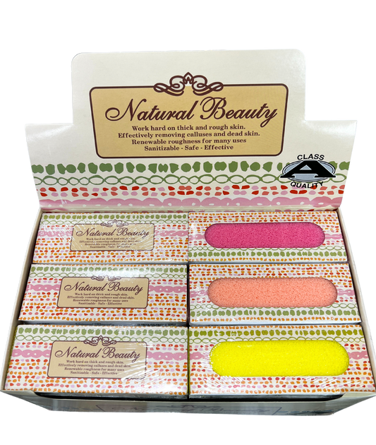 NATURAL BEAUTY Callus Buffing Pad 24pc/Box - Mixed Colors