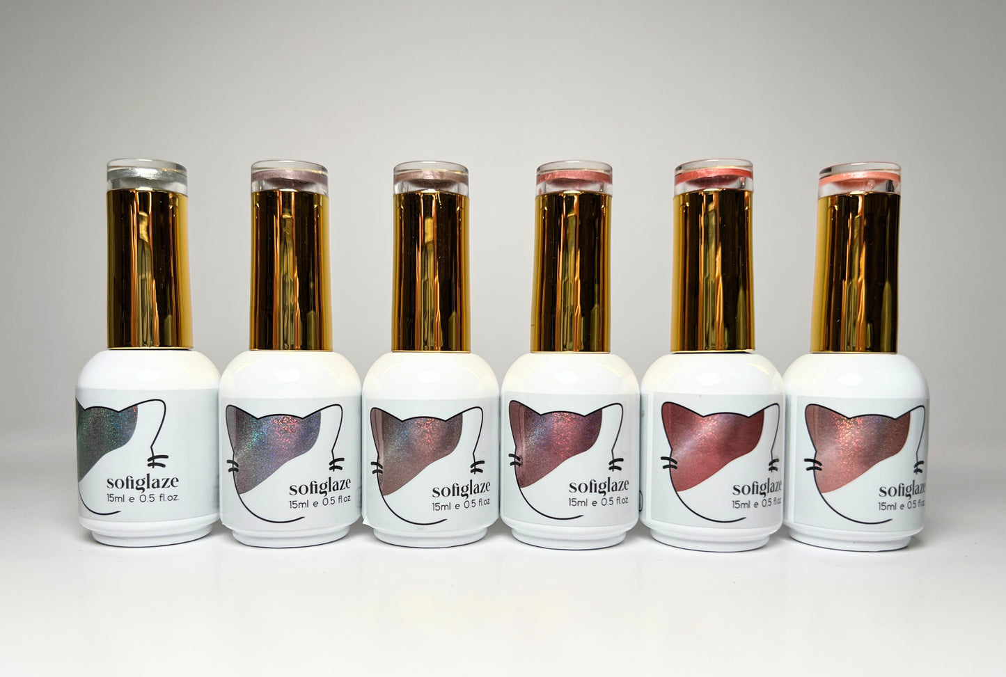 SOFIGLAZE Gel Color 0.5oz Water Drop Series Cat Eye - 24Pc Full Set