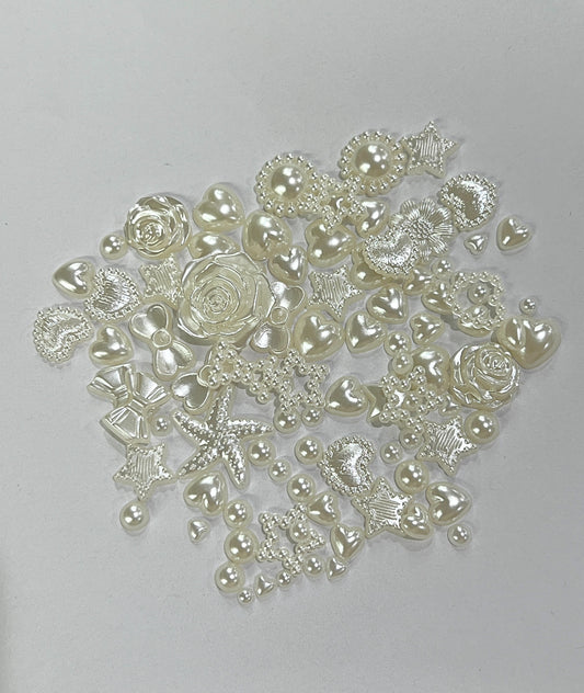 Mixed Pearl Charms - White Pearl