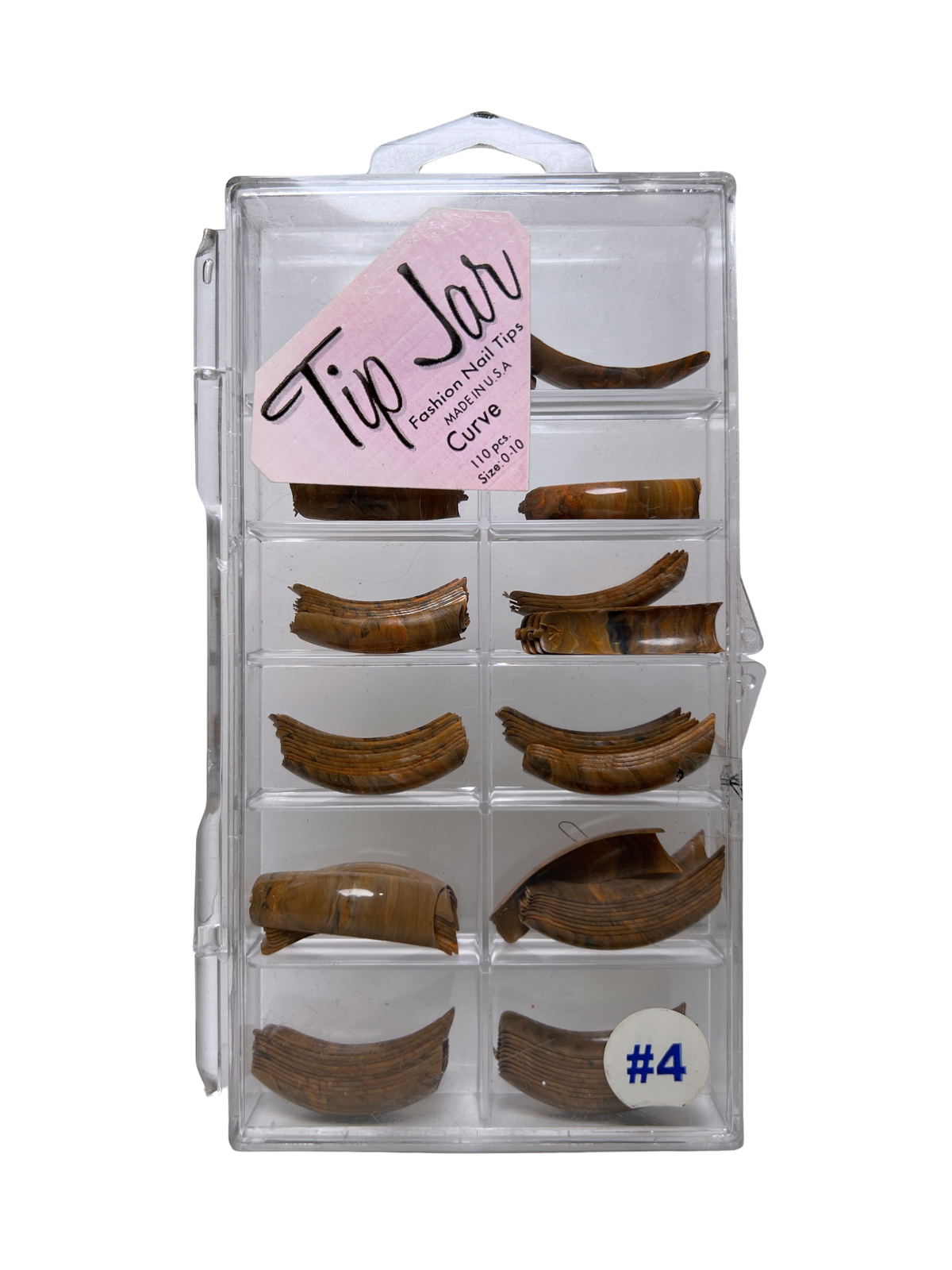 Tip Jar Fashion Nail Tips  Curve 110pc - Brown Marble