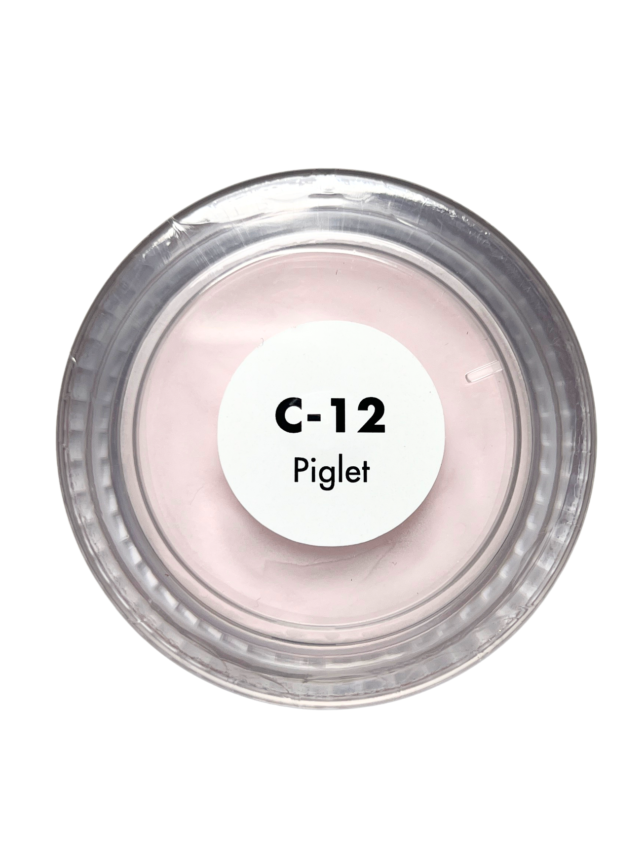 Cosmetic container labeled 'C-12 Piglet' on a white background