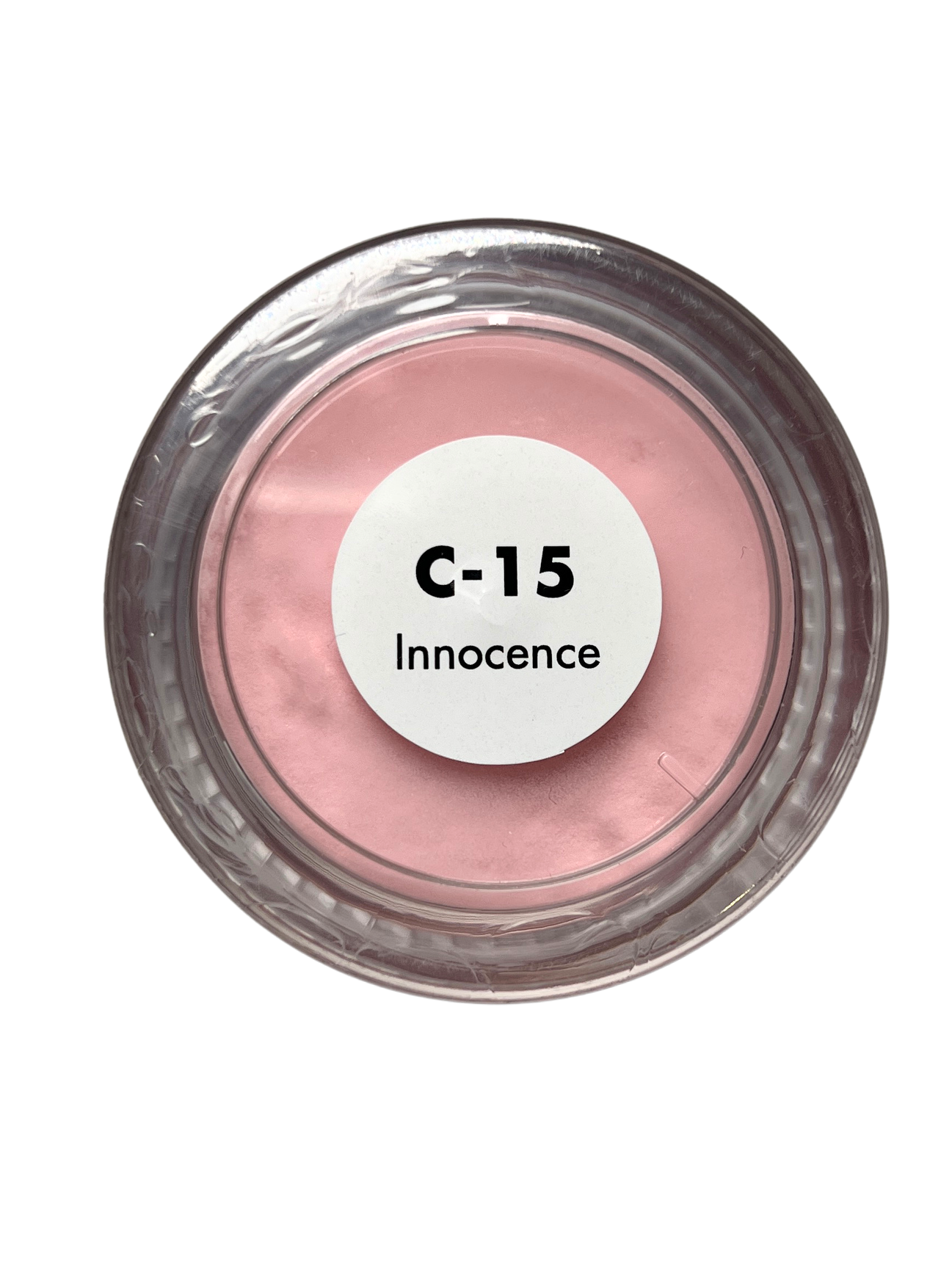 Cosmetic container labeled 'C-15 Innocence' on a white background