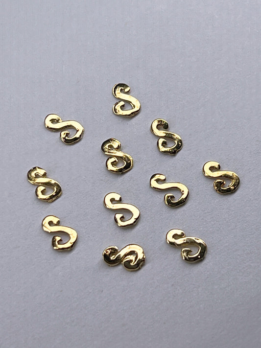 90's Gold Alphabet Charms - Letter S