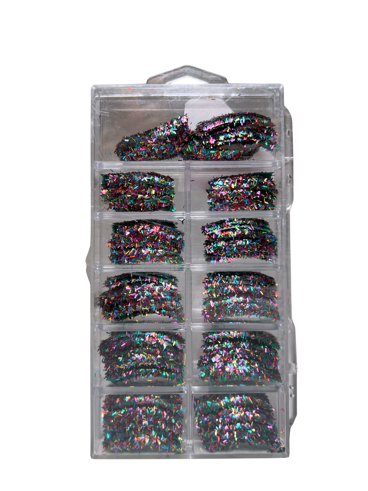 Tip Jar Fashion Nail Tips Super Glitter Curve 110pc - Green Tips/Mix Confetti Glitter