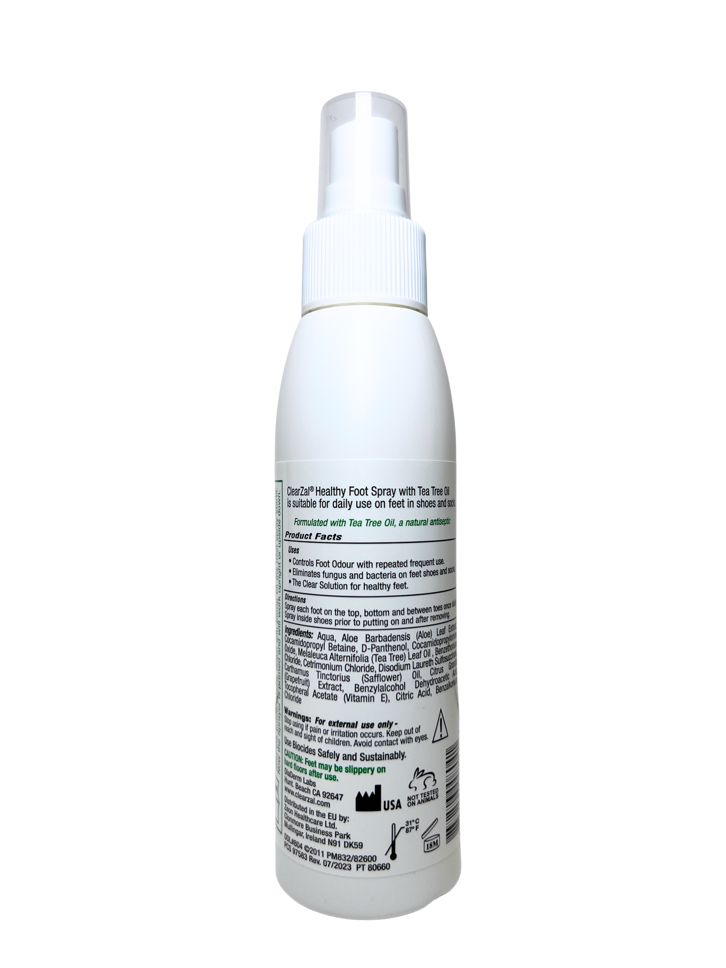CLEARZAL Healthy Foot Sanitizer Spray with Tea Tree Oil