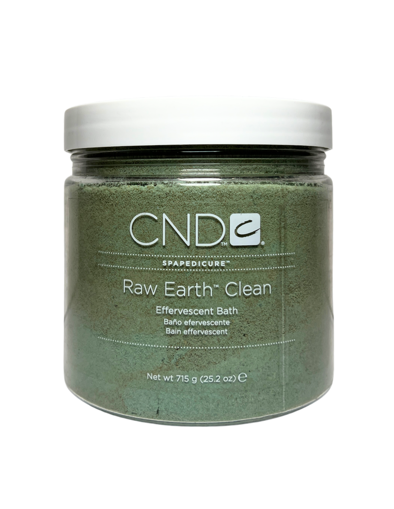 Jar of CND Raw Earth Clean product on a white background