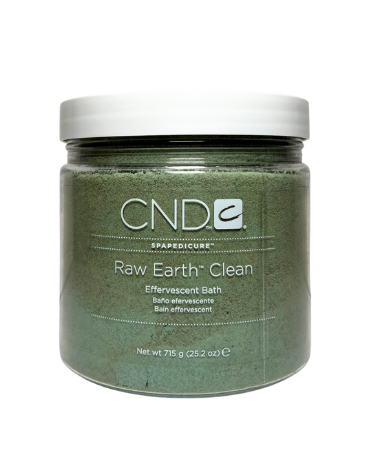 Jar of CND Raw Earth Clean product on a white background