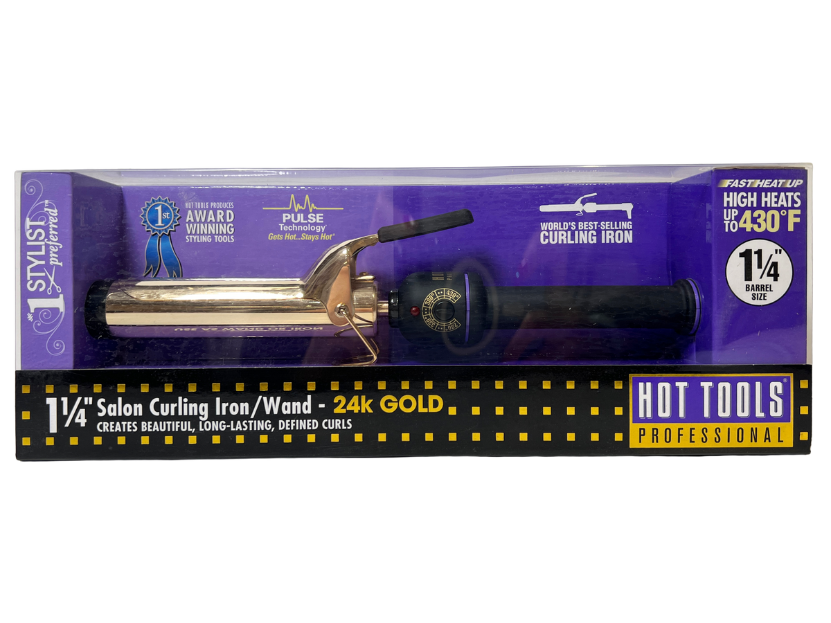 HOT TOOLS Professional 24K Gold 1 1/4" Salon Curling Iron/Wand