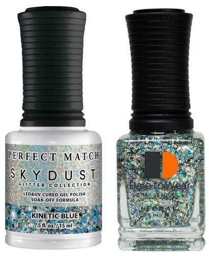 LECHAT Perfect Match SkyDust Gel Duo - Kinetic Blue #SDMS02