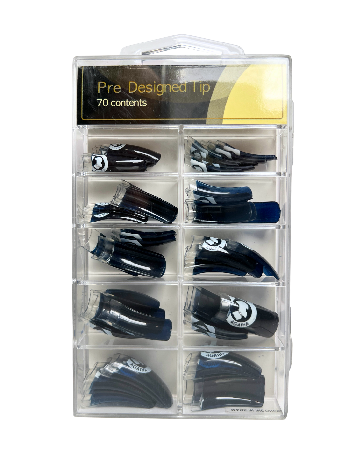 Pre-Designed Nail Tips 70pc - Agatha Blue