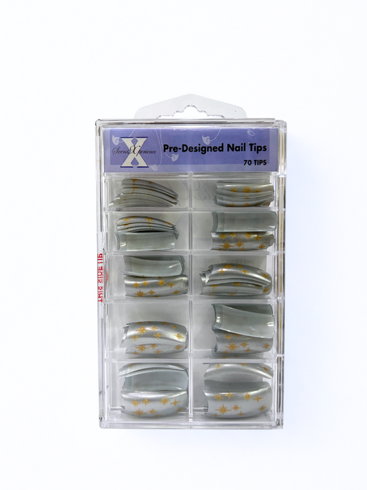 SCENT XPERIENCE Pre-Designed Nail Tips 70pc - Twinkle Glitter