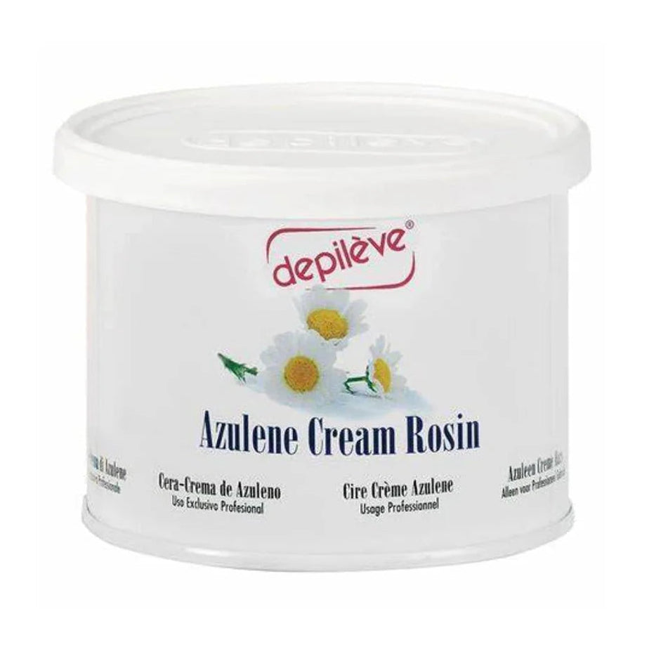 Jar of Azulene Cream Rosin with Depileve branding on a white background