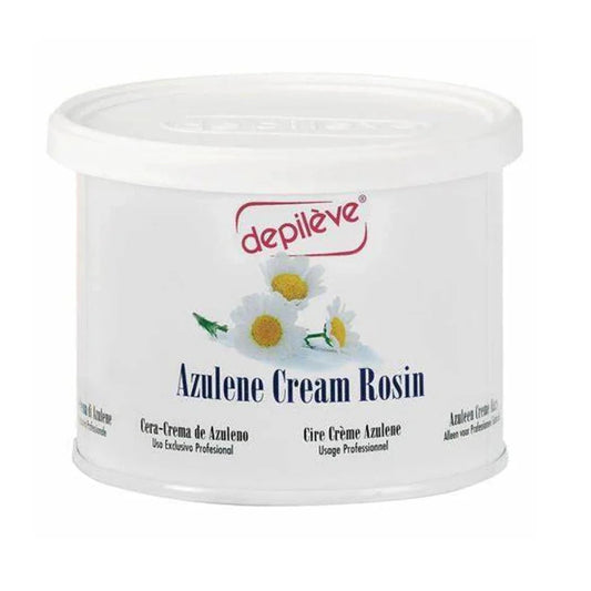 Jar of Azulene Cream Rosin with Depileve branding on a white background
