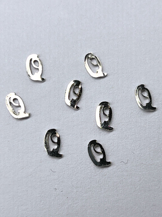 90's Silver Alphabet Charms - Letter Q