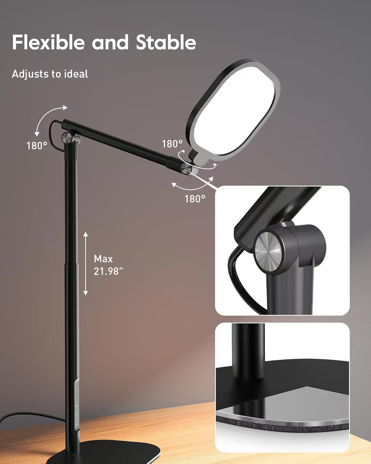 Square Desk Lamp - Black