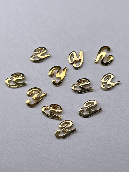 90's Gold Alphabet Charms - Letter Y
