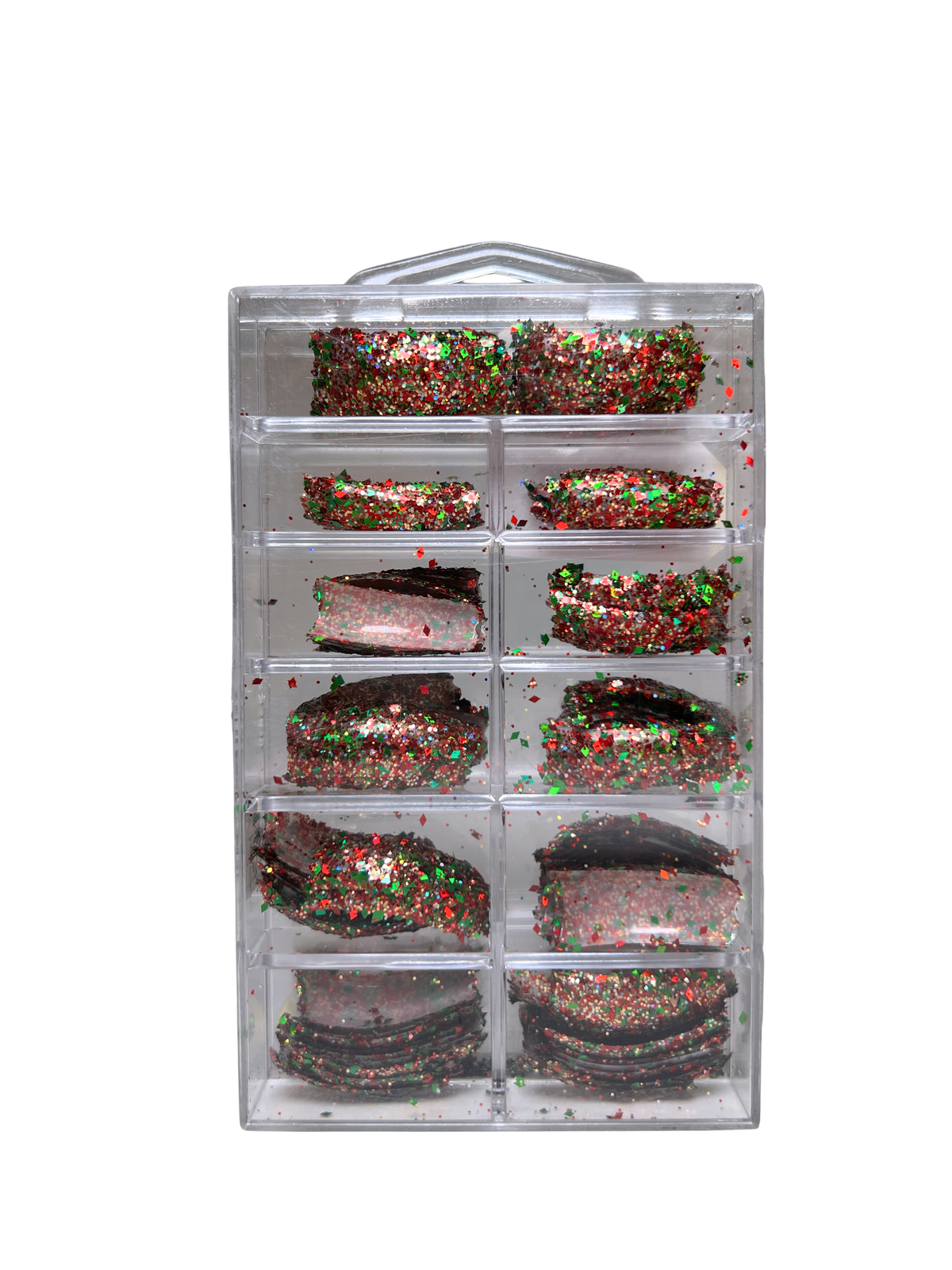 Tip Jar Fashion Nail Tips Super Glitter Curve 110pc - Christmas Mix Glitter