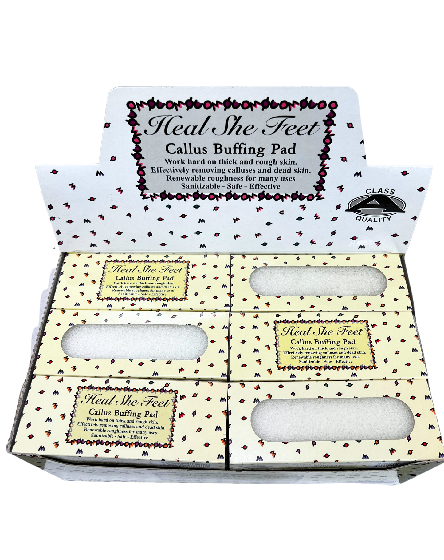 HEAL SHE FEET Callus Buffing Pad 24pc/Box - White