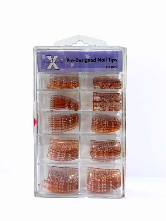 SCENT XPERIENCE Pre-Designed Nail Tips 70pc - Jelly White Butterfly