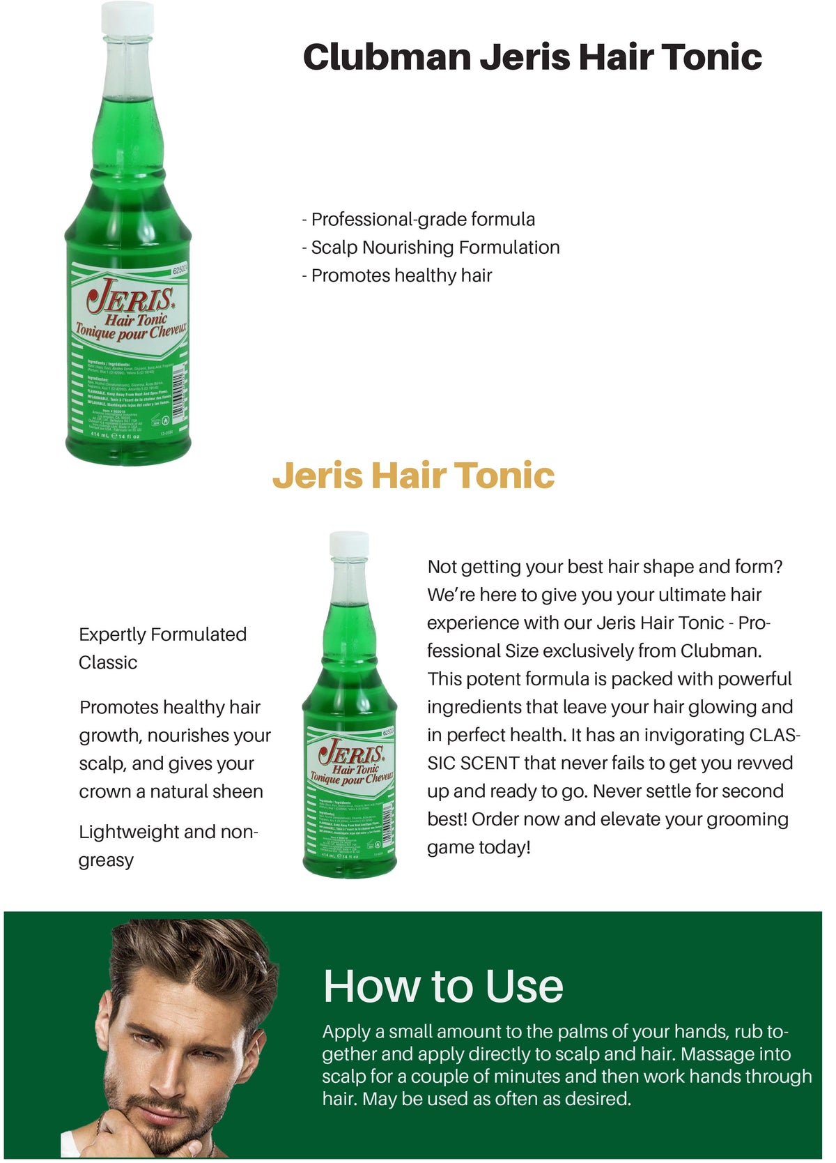 CLUBMAN Jeris Hair Tonic 14oz
