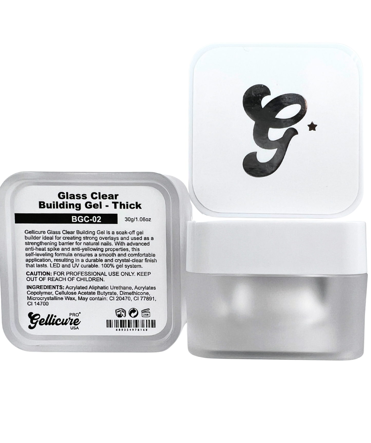 GELLICURE PRO★ Glass Clear Building Gel - Thick