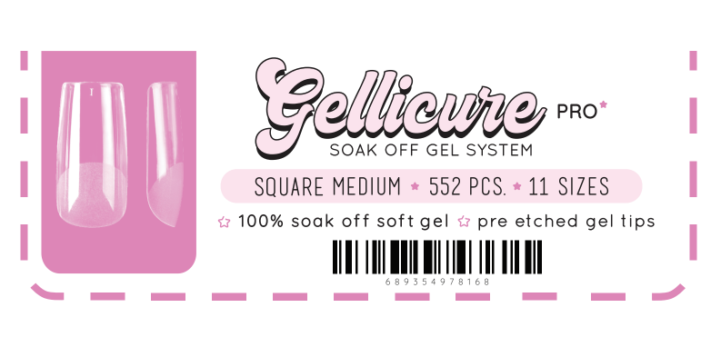 GELLICURE Pre-etched Gel Tips 552 pcs - Square Medium