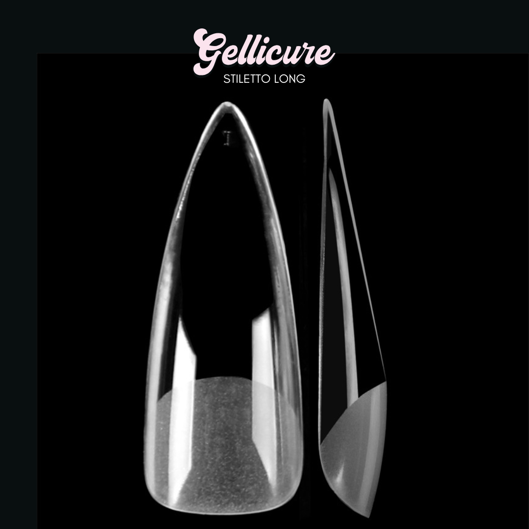 GELLICURE Pre-etched Gel Tips 552 pcs - Stiletto Long