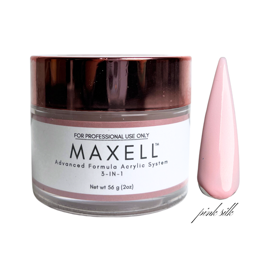 Maxell nail gel with a pink tip on a white background