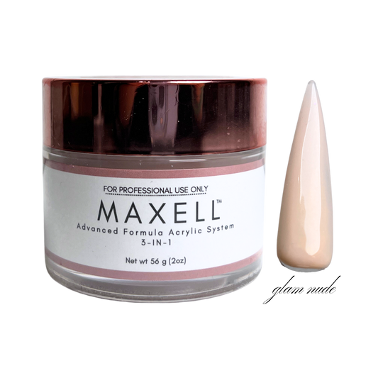 Maxell acrylic system jar with a beige color swatch on a white background