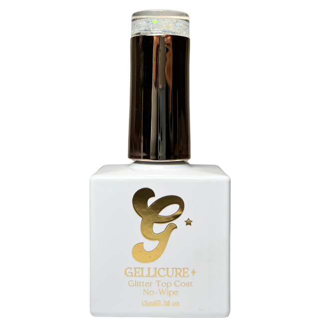 GELLICURE PRO★ No Wipe Glitter Top Coat HEMA & TPO FREE 0.5oz - Multi Glitz #GT04
