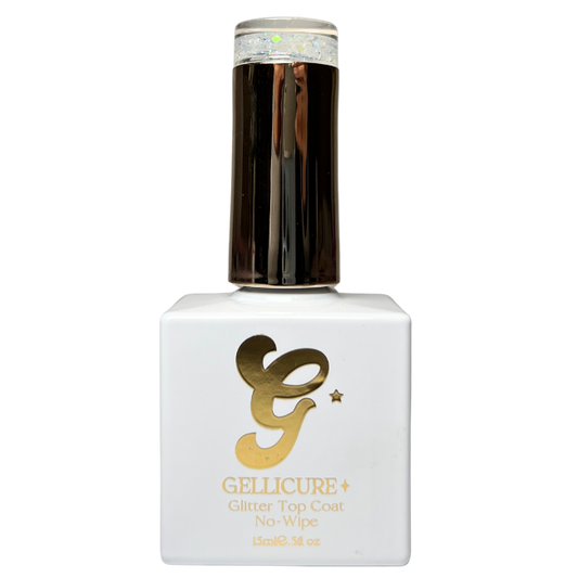GELLICURE PRO★ No Wipe Glitter Top Coat HEMA & TPO FREE 0.5oz - Multi Glitz #GT04