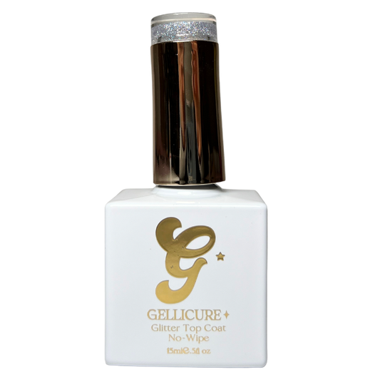GELLICURE PRO★ No Wipe Glitter Top Coat HEMA & TPO FREE 0.5oz - Holo Glitz #GT05