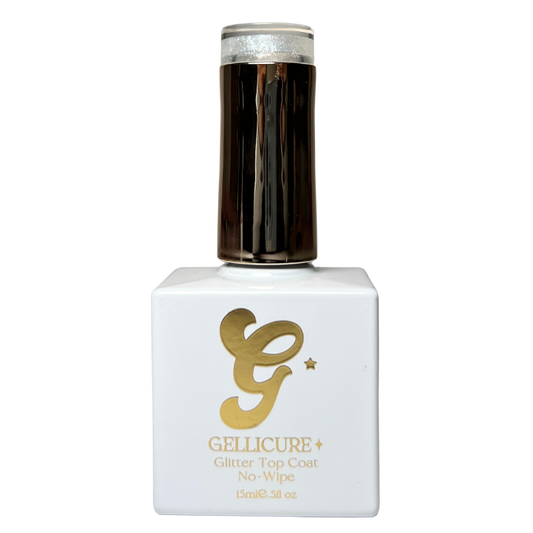 GELLICURE PRO★ No Wipe Glitter Top Coat HEMA & TPO FREE 0.5oz - Shimmer Glitz #GT06