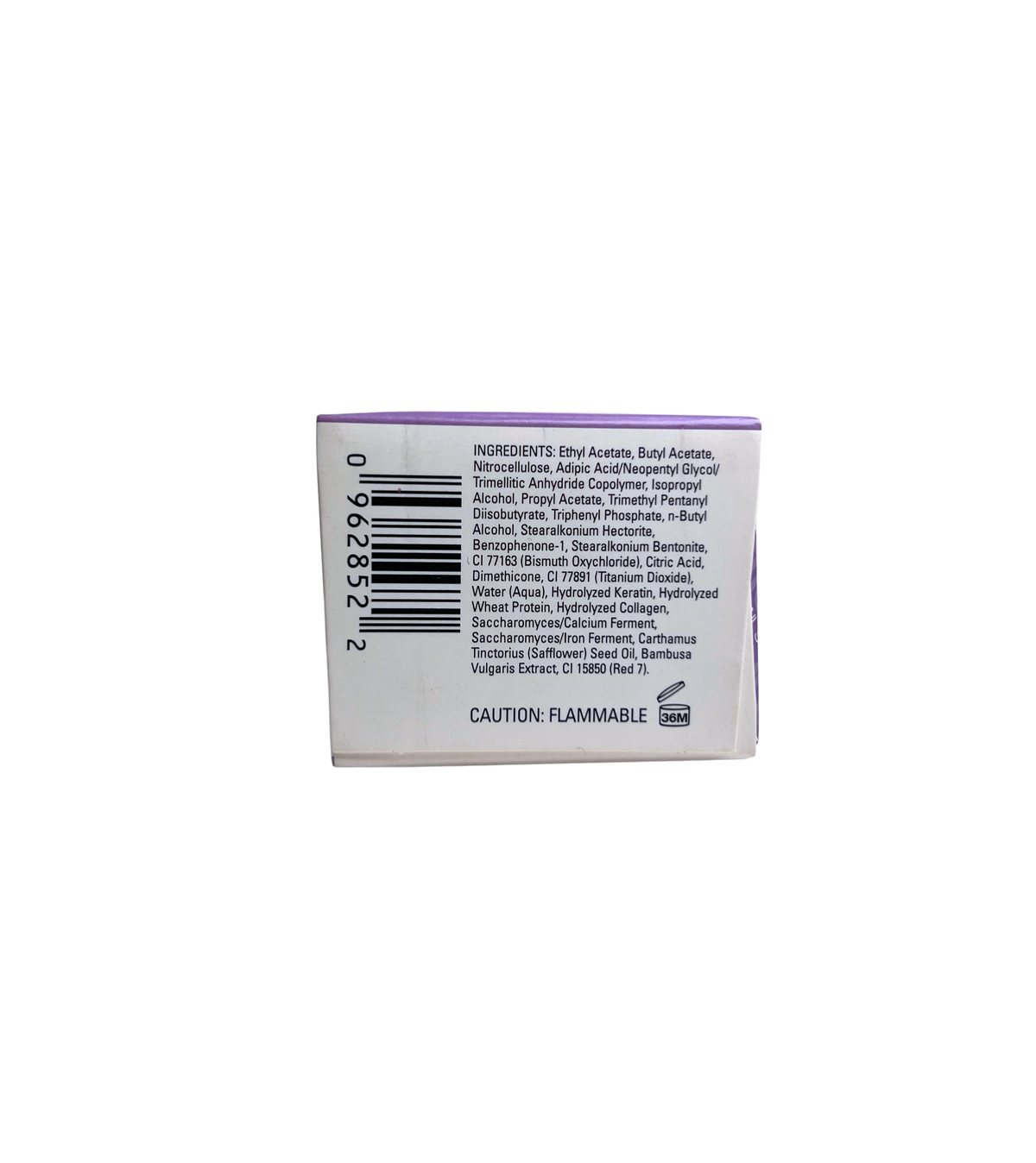 ingredient list and bar code on a white background