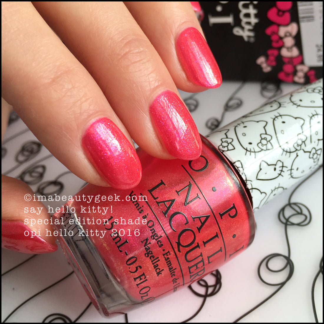OPI Nail Lacquer 0.5oz -  Say Hello Kitty!