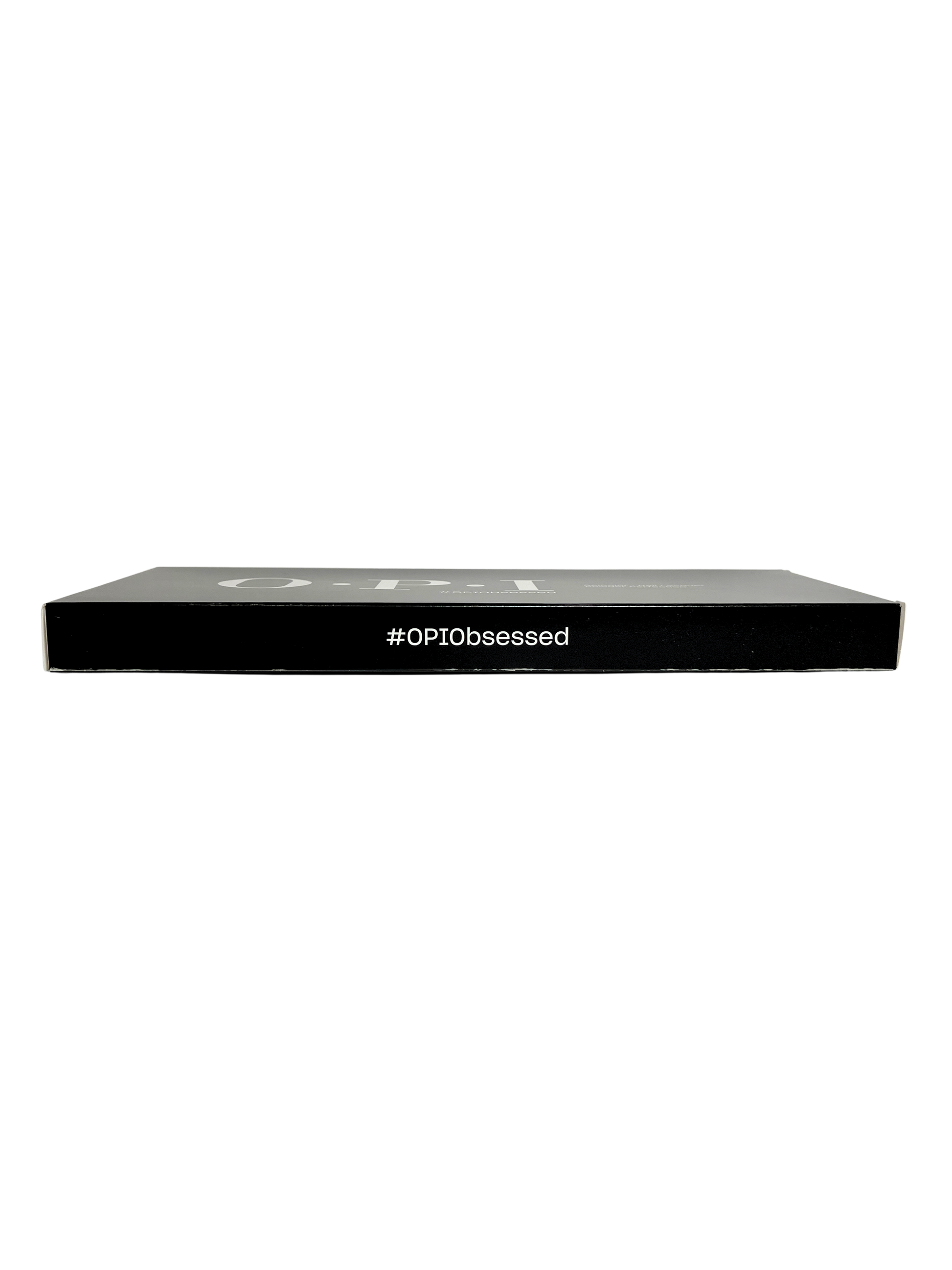 Black rectangular product with 'OPI Obsessed' text on a white background