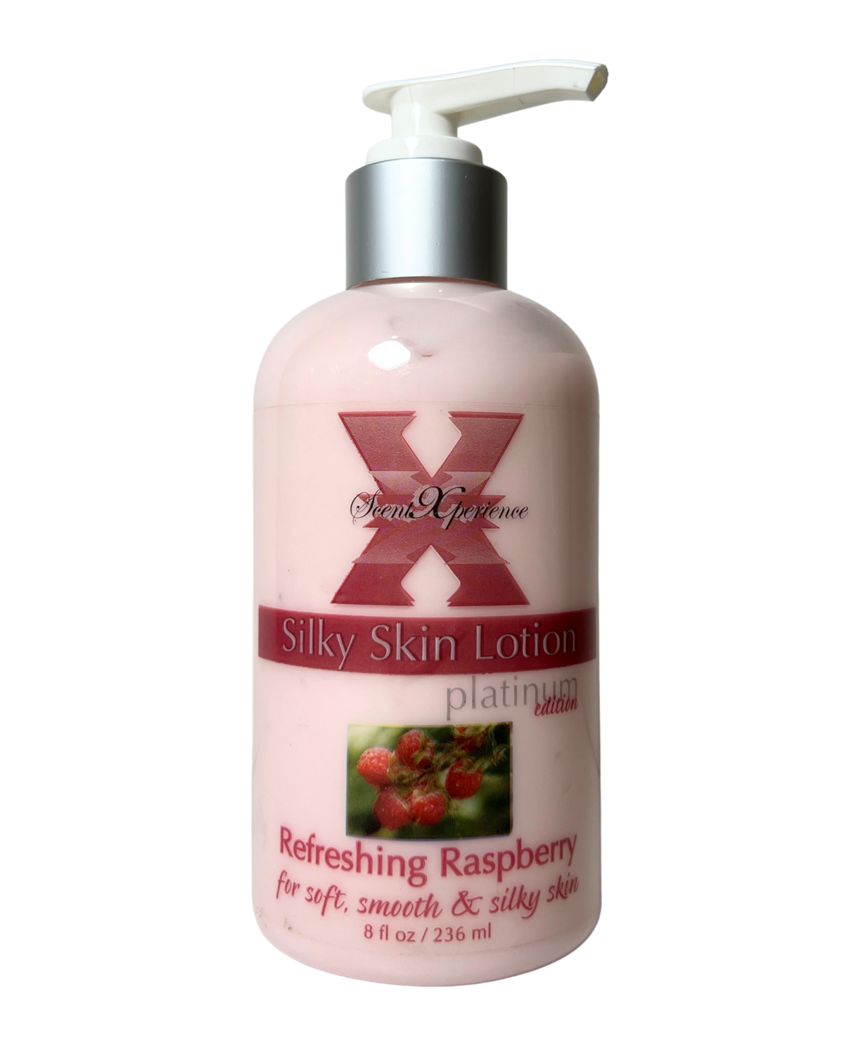 SCENT XPERIENCE Silky Skin Lotion Platinum Edition 8oz - Refreshing Raspberry