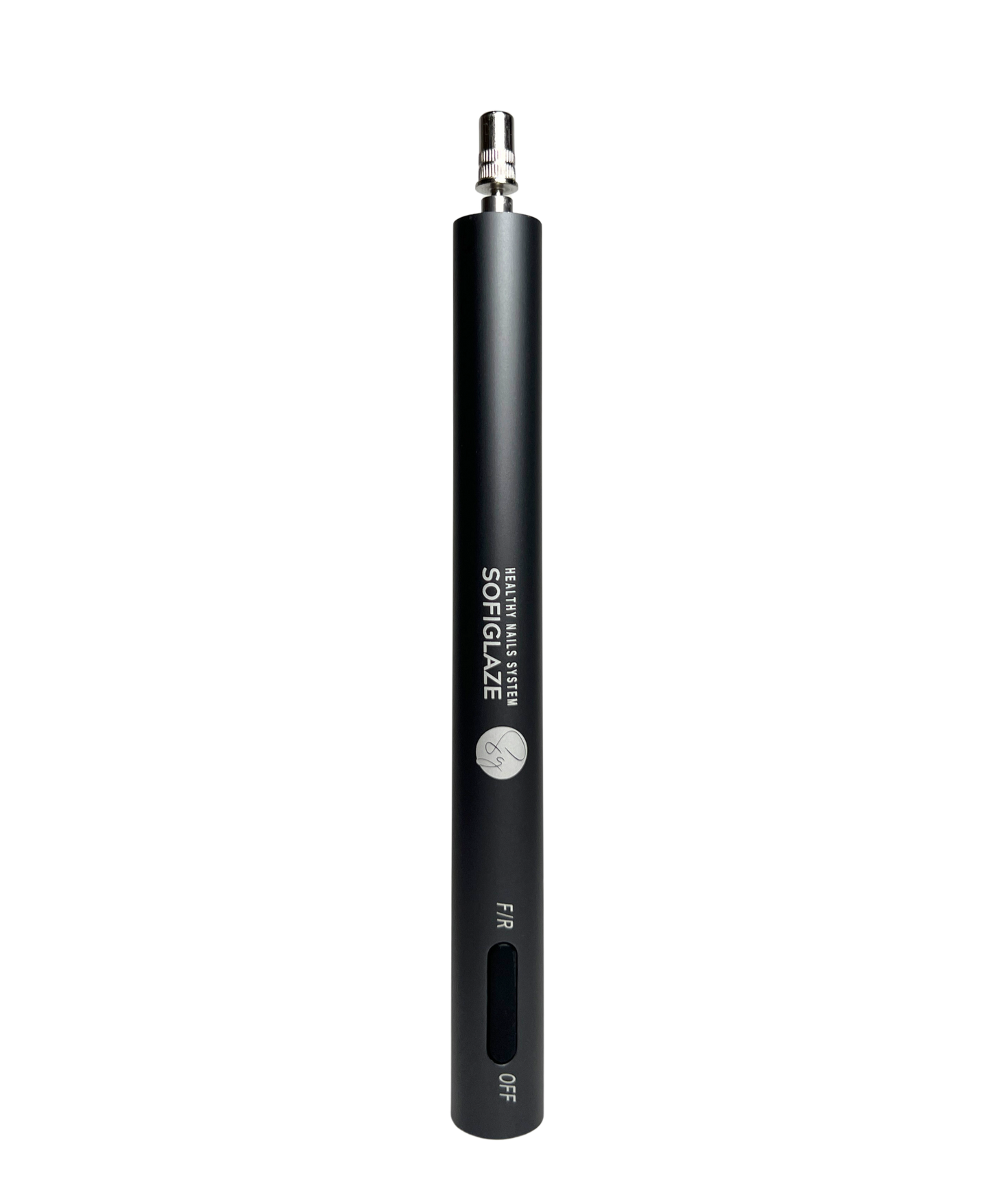 gray nail drill pen on white background