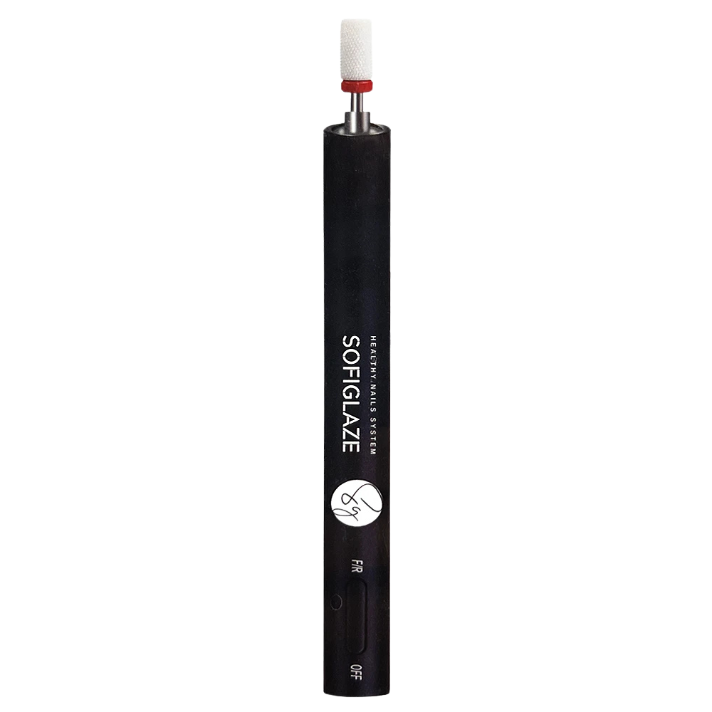 black nail drill on a white background