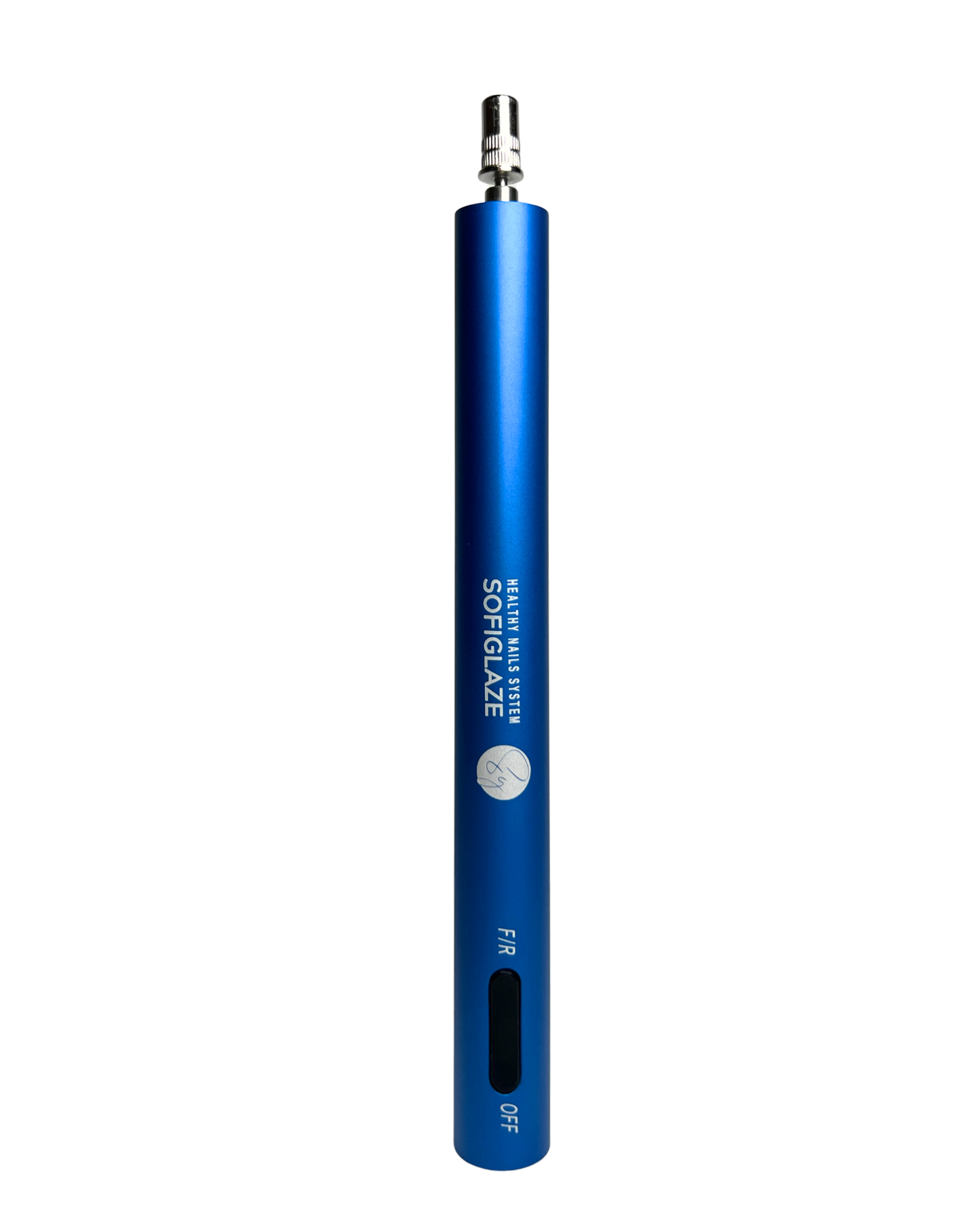 blue nail drill on a white background