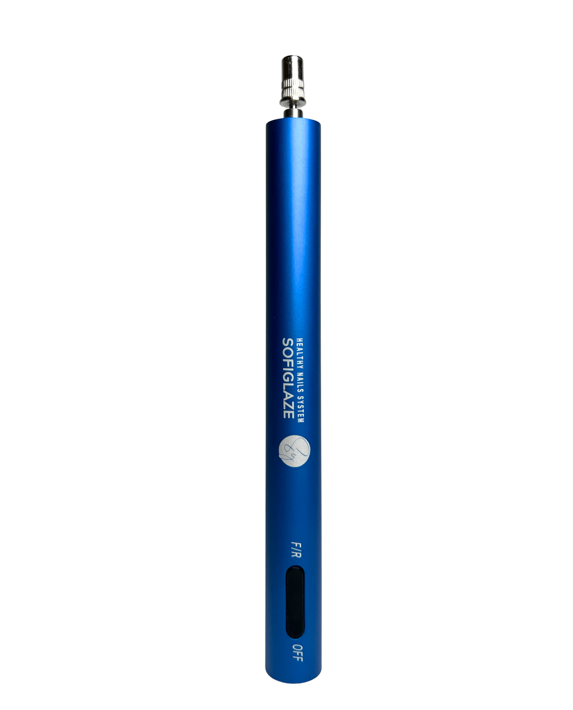 blue nail drill on a white background