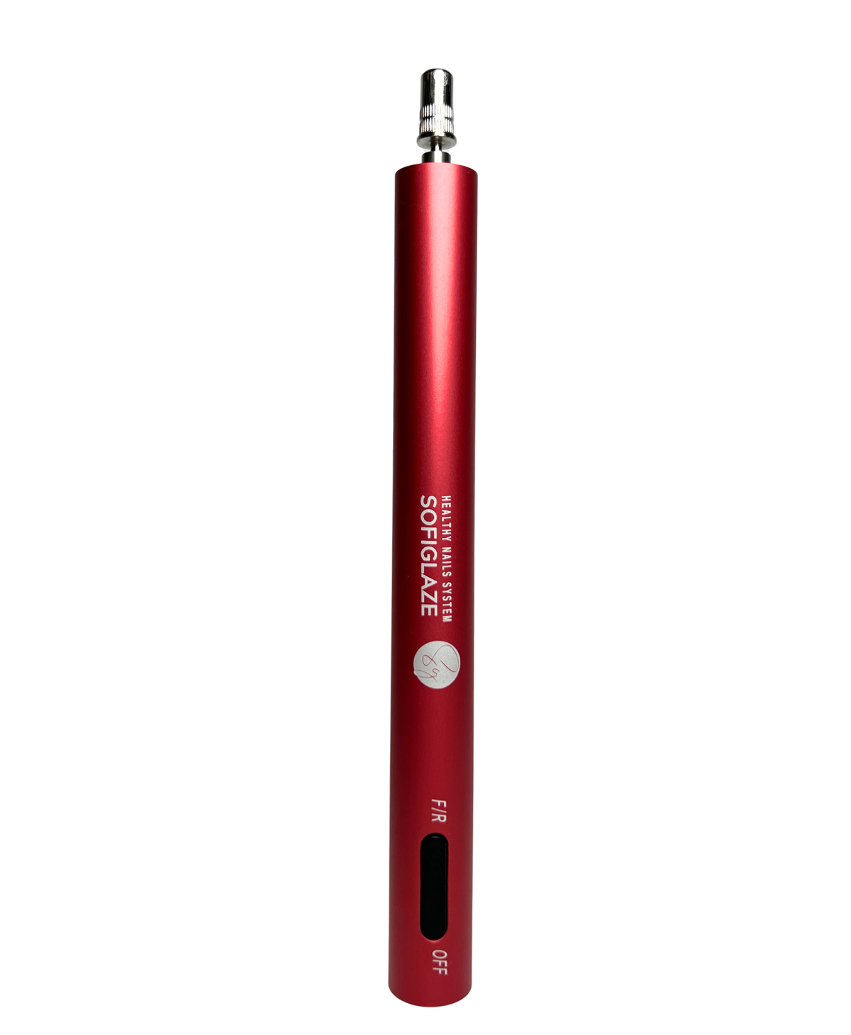 red nail drill pen on a white background