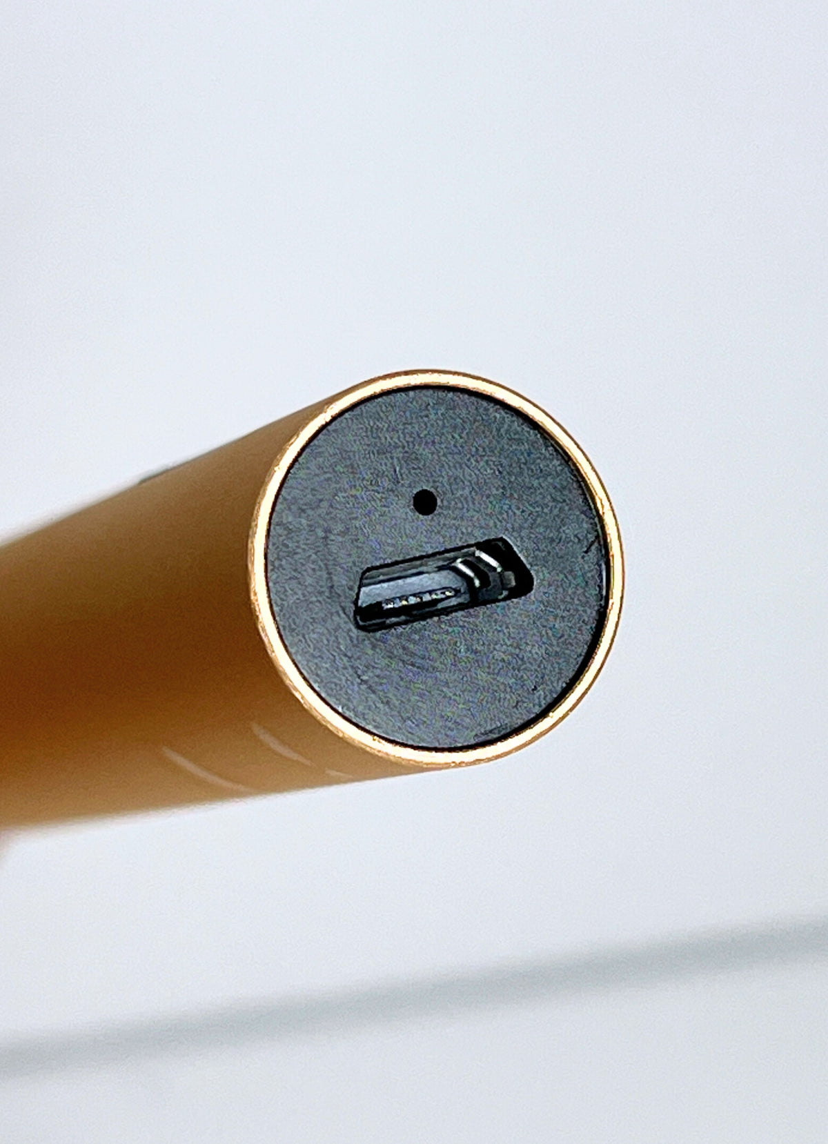 close up of usb charge on a white background
